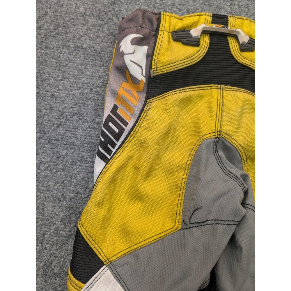 Thor MX Phase Youth 8 Motocross Pants Yellow Black‎ White Padded Off Road Racing - Picture 9 of 10